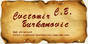 Cvetomir Burkanović vizit kartica